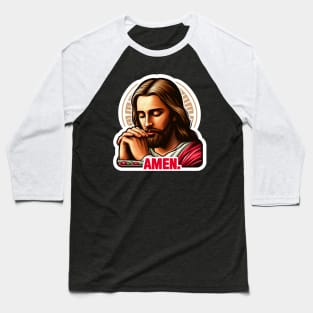 Pray Before Meal Amen meme Jesus Christ My Lord My Savior Baseball T-Shirt